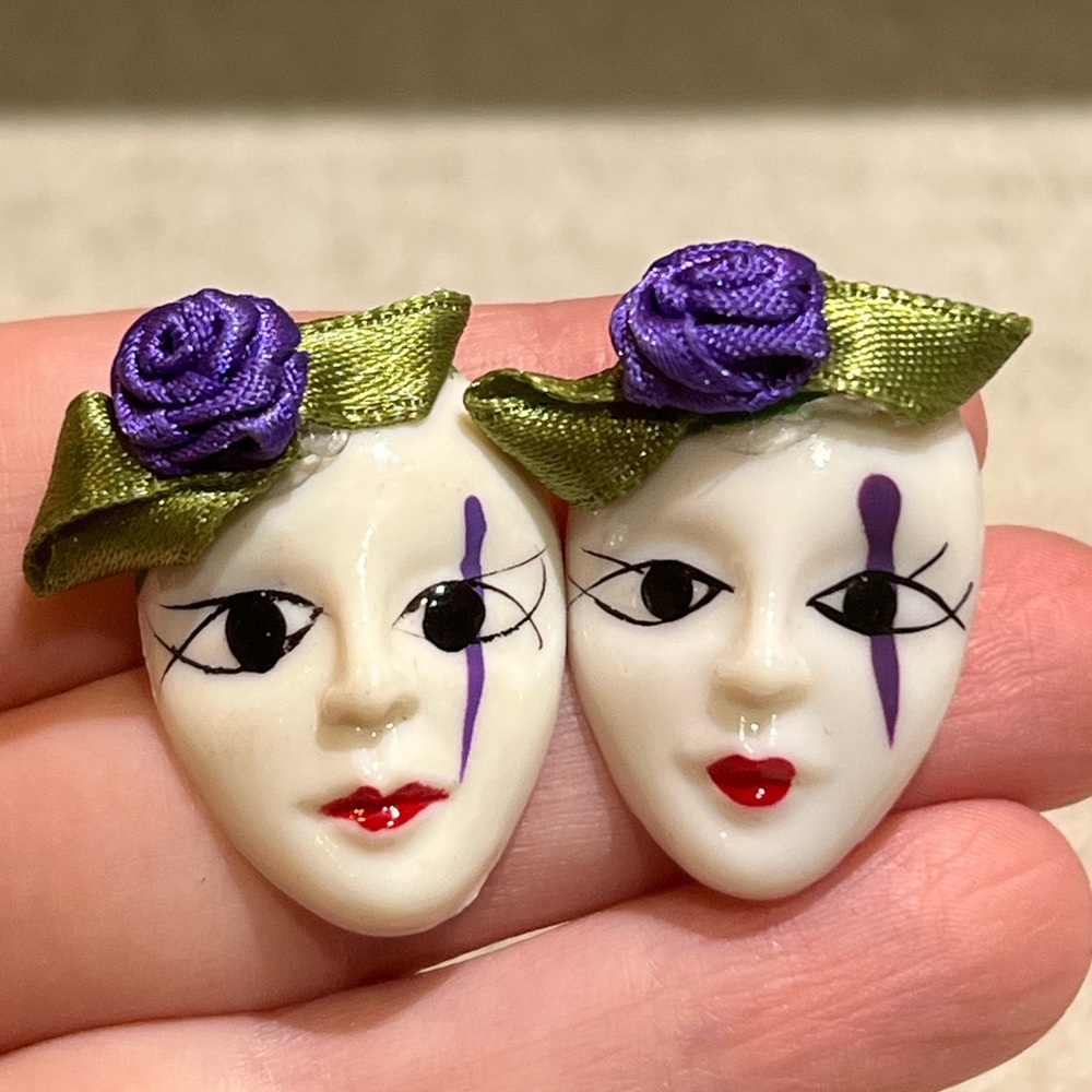 Mardi Gras Face Mask Earrings